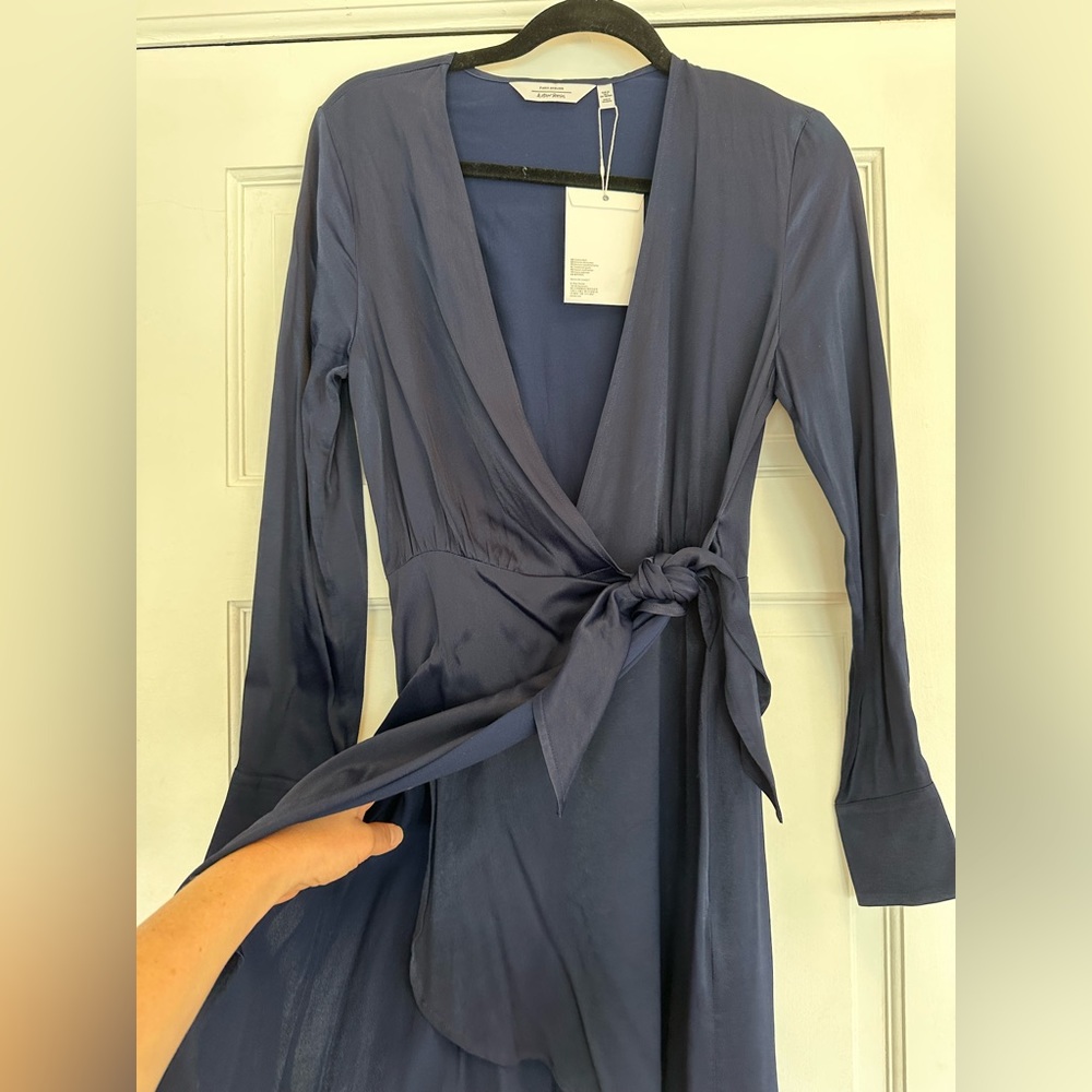 Midnight blue & other stories short wrap dress. Size 2.